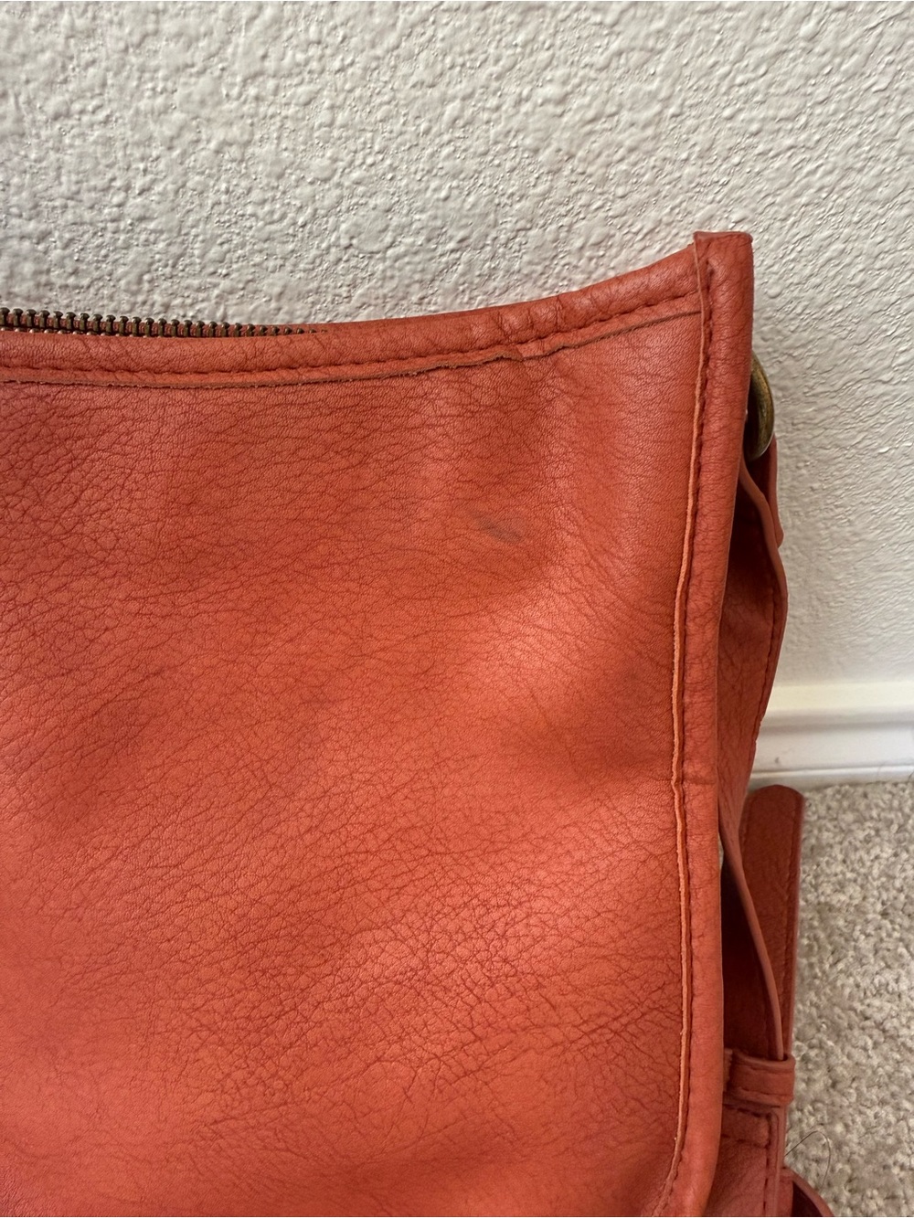 Rust Leather‎ Crossbody Bag with Tassel Detail - Picture 6 of 6